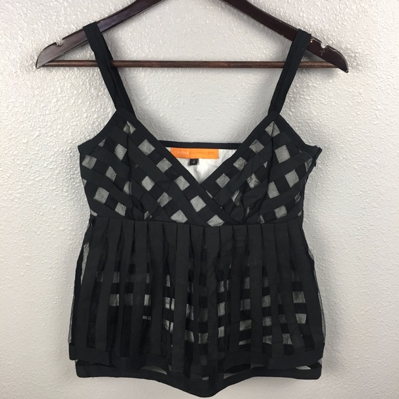 Cynthia Steffe Tops - Cynthia Steffe Layered Sheer Overlay Babydoll Tank